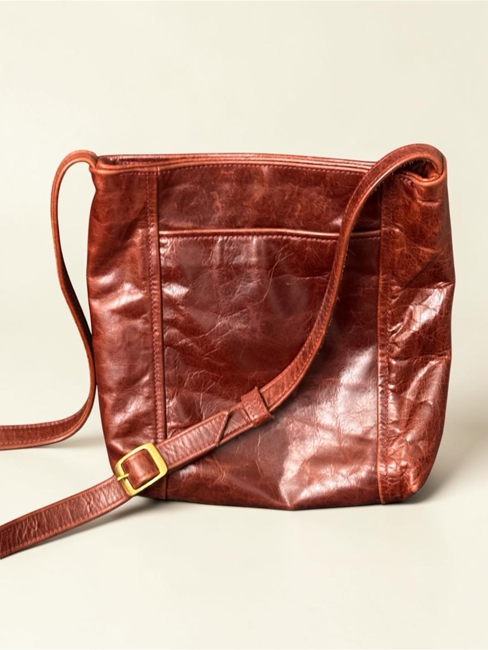 Satchel. Handmade Heidi Messenger Crossbody Small Brown Distressed Leather